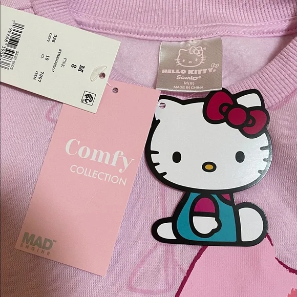 Hello Kitty Light Pink Bow Fleece Sweatshirt Kids Size Medium (Brand New) - Picture 6 of 10